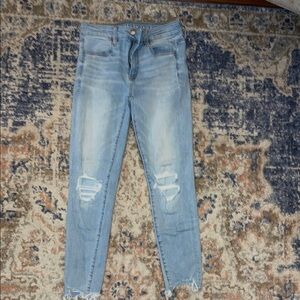 Distressed Light Blue Jeans